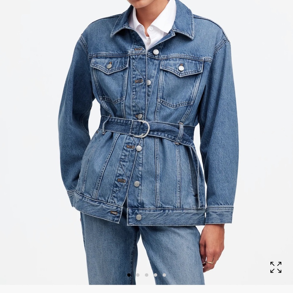 Madewell Belted Oversized Trucker Jean Jacket
